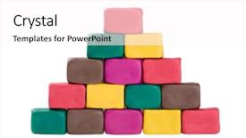  Presentation with bricks - Beautiful slide deck featuring pyramid of bricks made of colored plasticine backdrop and a pink colored foreground