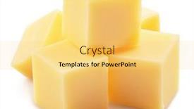  Presentation with pyramid - Presentation design featuring pyramid-of-cheese-cubes-isolated background and a yellow colored foreground
