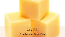  Presentation with white cheese - Slide set having pyramid-of-cheese-cubes-isolated background and a yellow colored foreground