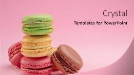  Presentation with pyramid - Presentation theme having pyramid-of-colorful-french-macarons background and a lemonade colored foreground