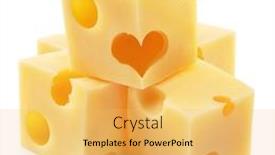  Presentation with pyramid - Slide set with pyramid-of-emmental-cheese-cubes background and a  colored foreground