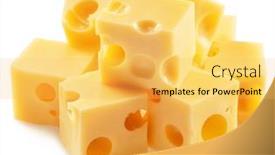  Presentation with white cheese - Slide set consisting of pyramid-of-emmental-cheese-cubes background and a  colored foreground