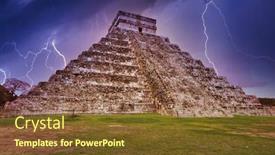  Presentation with pyramid - Cool new PPT layouts with pyramid-of-kukulcan-at-chichen backdrop and a tawny brown colored foreground