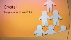  Presentation with technology orange and grey - Audience pleasing theme consisting of pyramid of little grey person backdrop and a coral colored foreground