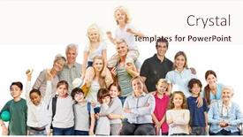  Presentation with society - PPT theme having pyramid-of-many-generations background and a lemonade colored foreground