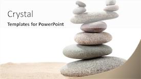  Presentation with balance life - PPT theme having pyramid-of-sea-pebbles-isolated background and a white colored foreground