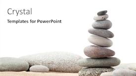  Presentation with balance life - Presentation theme consisting of pyramid-of-sea-pebbles-isolated background and a white colored foreground