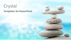  Presentation with harmony - PPT layouts enhanced with pyramid-of-sea-pebbles background and a cool aqua colored foreground
