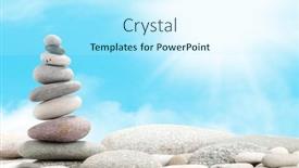  Presentation with harmony - PPT theme with pyramid-of-sea-pebbles background and a arctic colored foreground