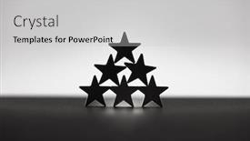  Presentation with stars - Presentation theme featuring pyramid of stars or stacked stars background and a light gray colored foreground