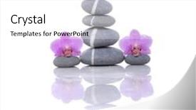  Presentation with pyramid - Theme consisting of pyramid of striped stones and beauty orchid background and a white colored foreground