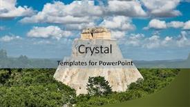  Presentation with mayan - PPT theme with mayan pyramid of the magician background and a light blue colored foreground