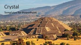  Presentation with teotihuacan - Cool new PPT theme with pyramid of the sun teotihuacan backdrop and a light blue colored foreground