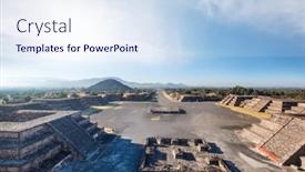  Presentation with teotihuacan - Audience pleasing presentation consisting of pyramid-of-the-sun-teotihuacan backdrop and a sky blue colored foreground