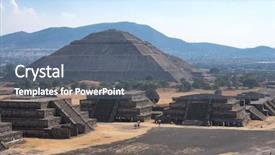  Presentation with teotihuacan - Presentation theme consisting of pyramid of the sun teotihuacan background and a ocean colored foreground