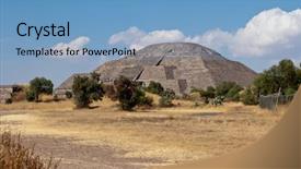  Presentation with teotihuacan - Audience pleasing presentation consisting of pyramid of the sun teotihuacan backdrop and a teal colored foreground
