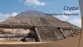  Presentation with teotihuacan - Cool new presentation theme with pyramid of the sun teotihuacan backdrop and a light blue colored foreground