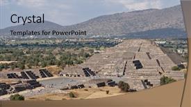  Presentation with teotihuacan - Audience pleasing PPT theme consisting of pyramid of the sun teotihuacan backdrop and a  colored foreground