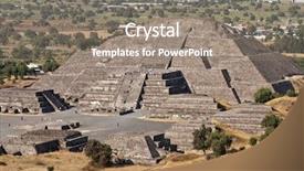  Presentation with teotihuacan - Beautiful presentation theme featuring pyramid of the sun teotihuacan backdrop and a gray colored foreground