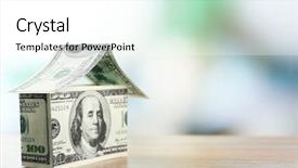  Presentation with pyramid - Amazing presentation theme having pyramid scheme - money house on wooden table backdrop and a white colored foreground