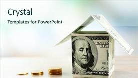  Presentation with pyramid - Presentation theme enhanced with pyramid scheme - money houses with stacks background and a cool aqua colored foreground