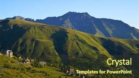 Presentation with jin ding monastry mountain - Colorful PPT layouts enhanced with pyrenees mountain view from pla backdrop and a  colored foreground