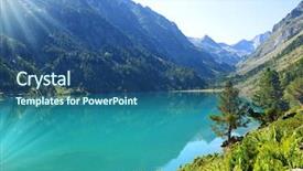  Presentation with mountain lake - Cool new presentation with pyrenees national park france backdrop and a ocean colored foreground