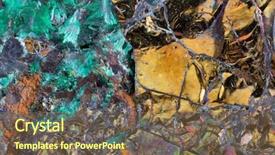  Presentation with texture of the soil soil - Theme having pyrite in malachite extreme closeup background and a  colored foreground