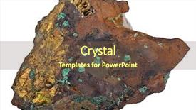  Presentation with mineral - Colorful slides enhanced with pyrite in malachite mineral isolated backdrop and a  colored foreground