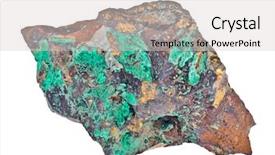  Presentation with mineral - Presentation enhanced with pyrite in malachite mineral isolated background and a  colored foreground