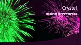  Presentation with firework - Theme consisting of pyrotechnic show bright fireworks explosions background and a wine colored foreground