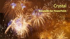  Presentation with fireworks on chinese new year - Slides enhanced with pyrotechnics - beautiful colorful fireworks at new background and a tawny brown colored foreground