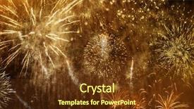  Presentation with fireworks - PPT layouts consisting of pyrotechnics - beautiful colorful fireworks at new background and a tawny brown colored foreground