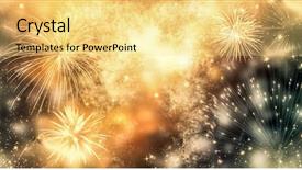  Presentation with fireworks on chinese new year - Cool new theme with pyrotechnics - fireworks at new year backdrop and a blonde colored foreground