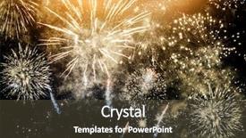  Presentation with new year - PPT theme consisting of pyrotechnics - fireworks at new year background and a tawny brown colored foreground