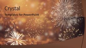  Presentation with fireworks on chinese new year - Slide deck consisting of pyrotechnics - fireworks at new year background and a coral colored foreground
