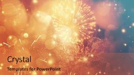  Presentation with new-year - Presentation consisting of pyrotechnics - fireworks at new year background and a coral colored foreground