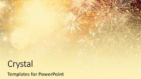  Presentation with fireworks - Slide deck consisting of pyrotechnics - fireworks at new year background and a blonde colored foreground