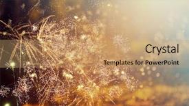  Presentation with new year - Slide set having pyrotechnics - fireworks at new year background and a coral colored foreground