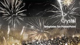 Presentation with fireworks - Slides consisting of pyrotechnics - fireworks at new year background and a dark gray colored foreground