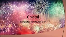  Presentation with spectacular - PPT theme enhanced with pyrotechnics - spectacular fireworks show light up background and a coral colored foreground