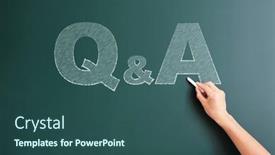  Presentation with blackboard - PPT theme consisting of q-a-written-on-blackboard background and a ocean colored foreground