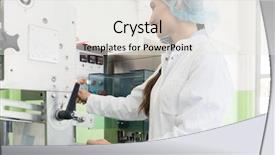  Presentation with lab coat - Amazing presentation having qa - experienced female manufacturing operator wearing backdrop and a white colored foreground