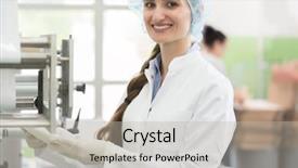  Presentation with lab coat - Colorful presentation theme enhanced with qa - side view of a happy backdrop and a mint green colored foreground