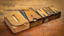  Presentation with conspiracy theory - Slide set having qanon-word-abstract-in-vintage background and a gold colored foreground