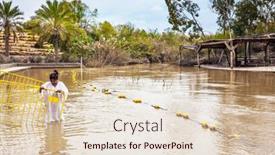  Presentation with pilgrimage - Presentation design having qasr-el-yahud-israel-march background and a lemonade colored foreground