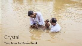  Presentation with baby baptism - Colorful slide set enhanced with qasr-el-yahud-israel-march backdrop and a soft green colored foreground