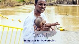  Presentation with baby baptism - Audience pleasing PPT theme consisting of qasr-el-yahud-israel-march backdrop and a sky blue colored foreground