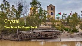  Presentation with jesus christ - PPT theme featuring qasr-el-yahud background and a tawny brown colored foreground