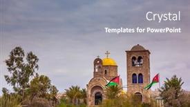  Presentation with jesus christ - Colorful presentation design enhanced with qasr-el-yahud backdrop and a gray colored foreground